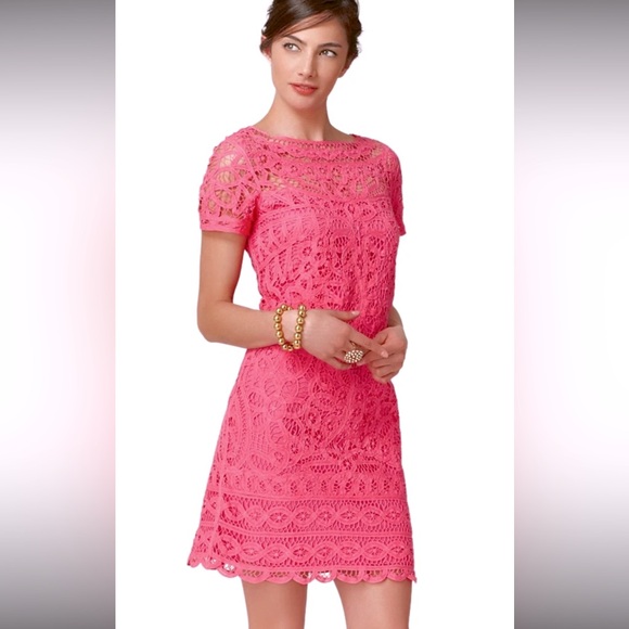 Lilly Pulitzer Dresses & Skirts - Lilly Pulitzer MarieKate GoToBatt Battenberg Lace Pink Med Classic Timeless $378